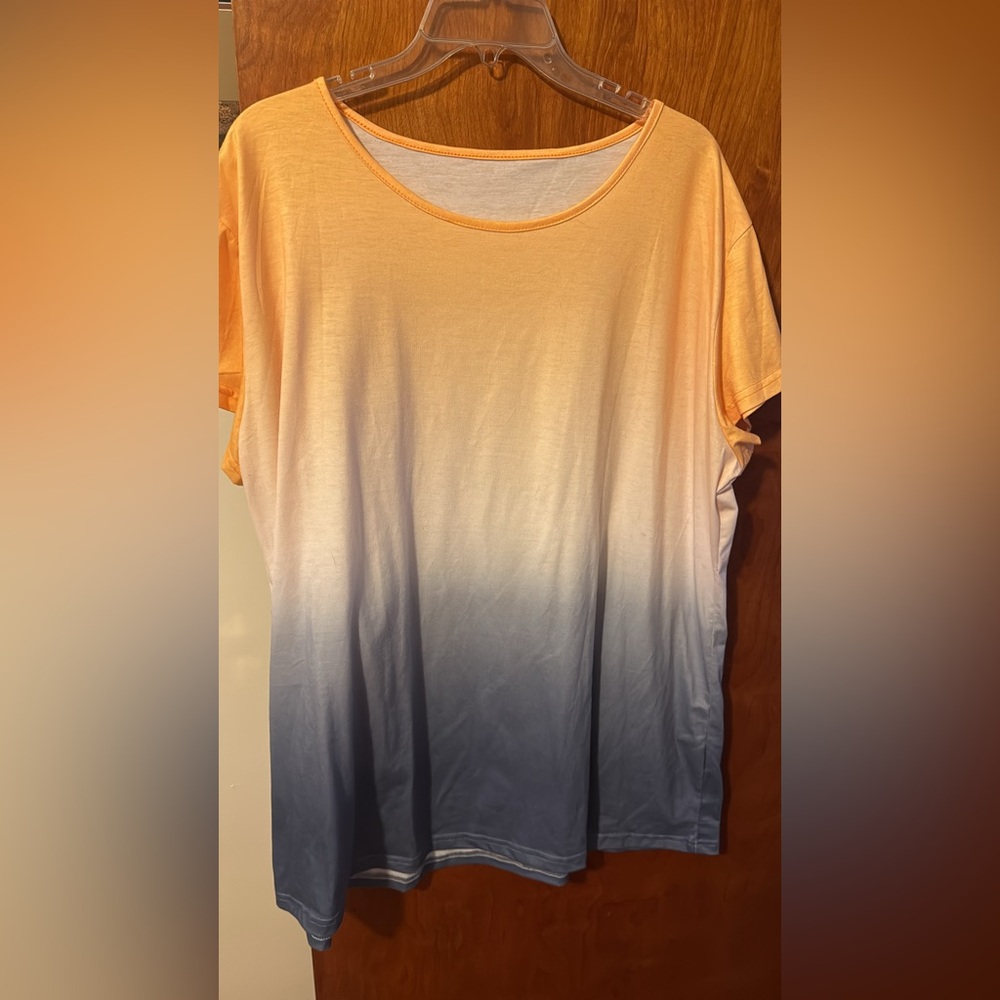 Gradient Orange and Blue Men's Shirt